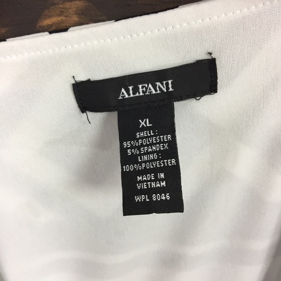 Alfani | Patterned Ruched Drop Waist Open Drape‎ Blouse - Picture 9 of 9